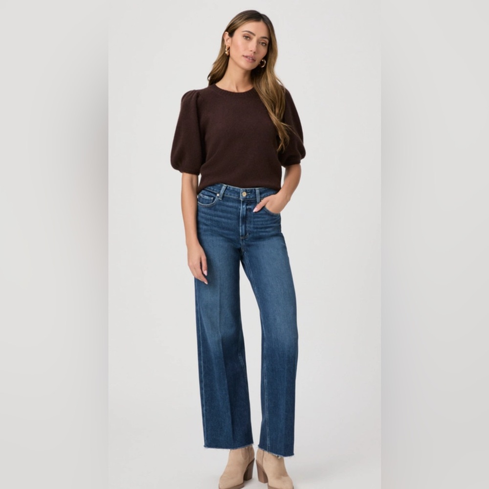 20•Anthropologie PAIGE ANESSA High Rise Ankle Wide Raw Hem